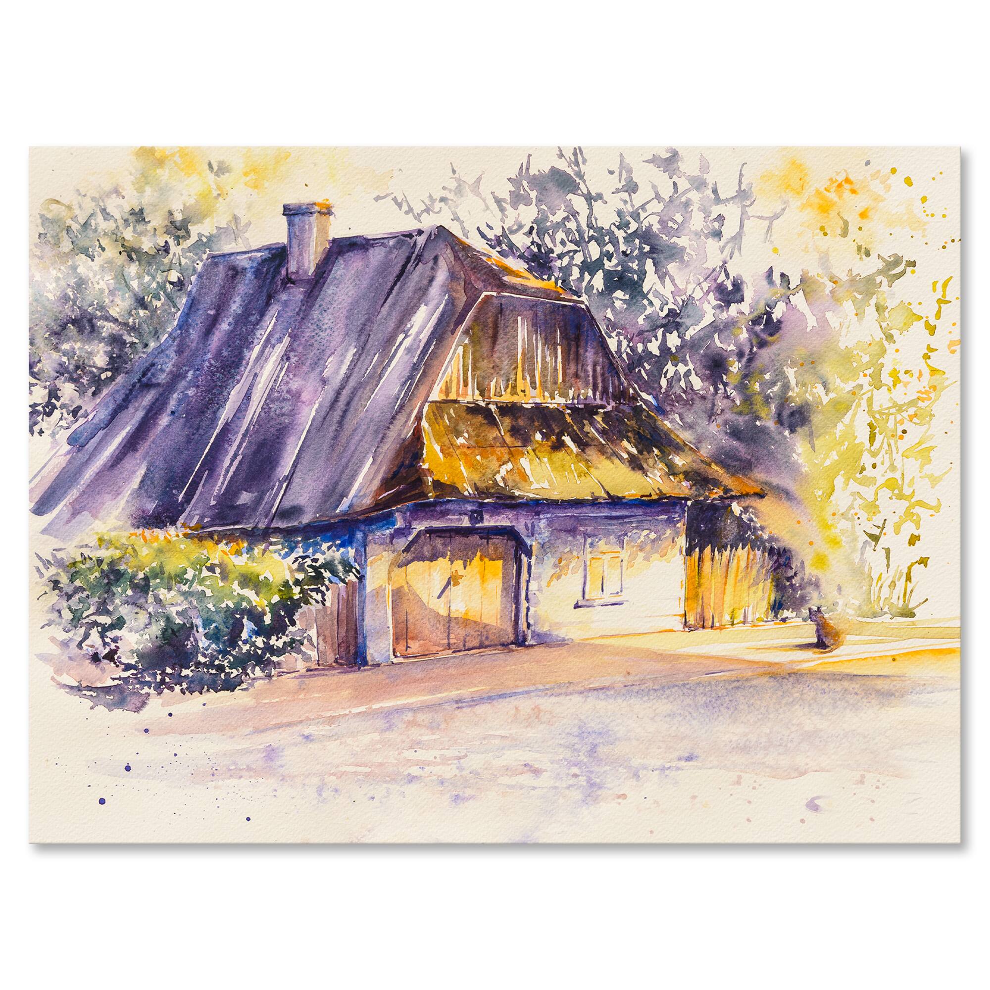 Designart - Old Wooden White House In Country Side Village